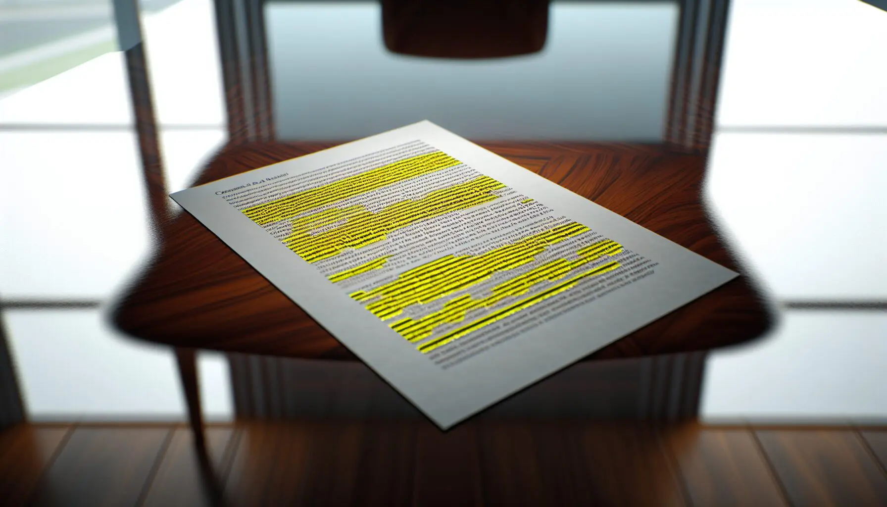A document with highlighted text rests on a wooden chair. Limestone Hills Orthodontics in Austin, TX, provides clear information about treatment plans.
