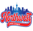 Logo featuring "Northwest" in red script, "Little League" on a banner, blue city skyline backdrop.