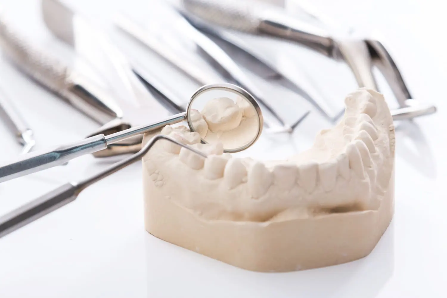 Dental mold and tools used for custom TMJ mouth guard fabrication at Limestone Hills Orthodontics in Austin, TX