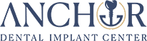 Logo for Limestone Hills Orthodontics in Austin, TX features the word "ANCHOR" in large navy letters, with an anchor symbol forming the "O" inside a gold circle.